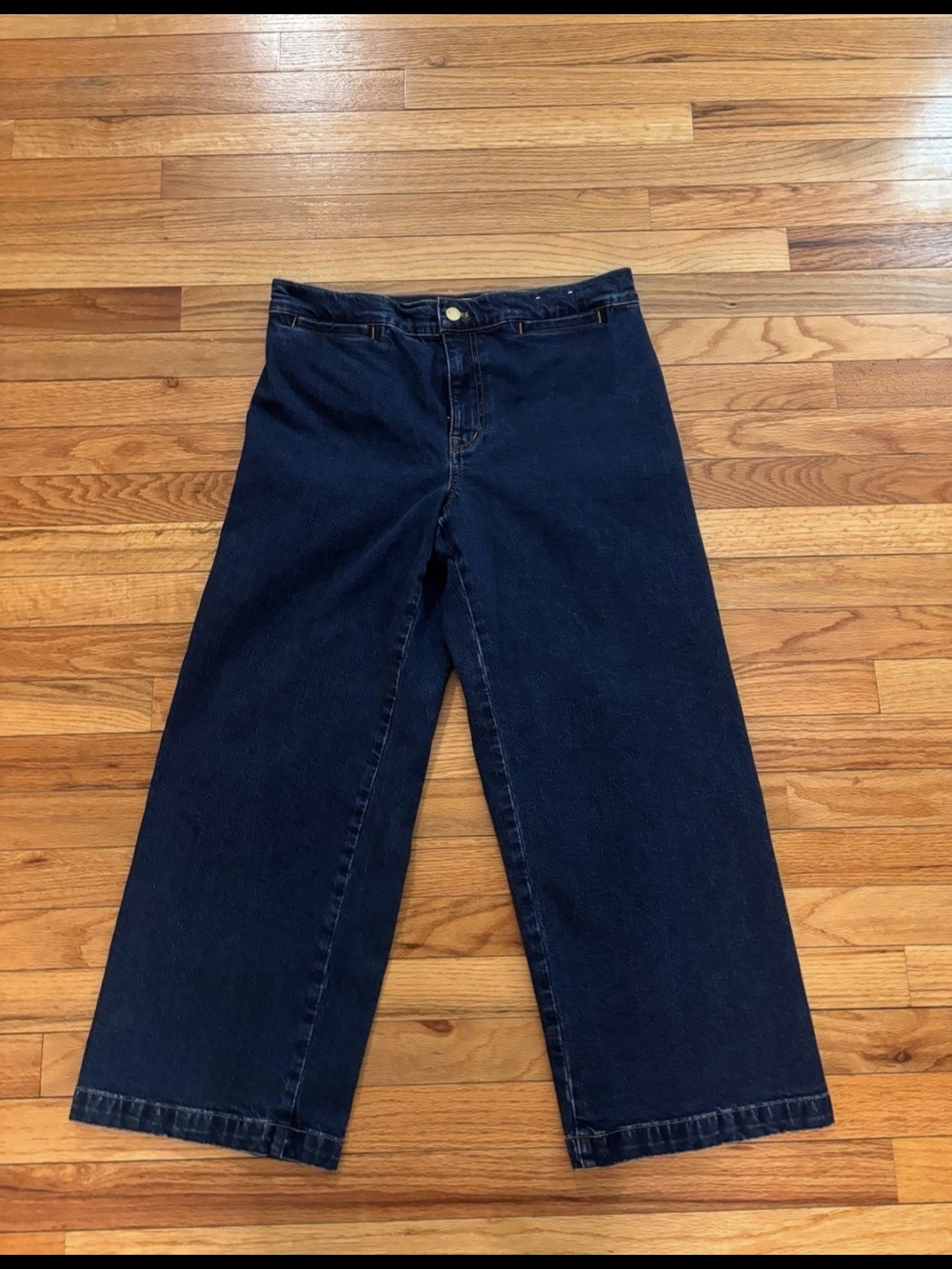 Madewell Emmett Dark Blue Denim Wide-Leg Jeans